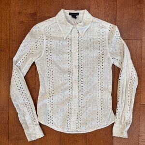 Club Monaco eyelet button up shirt